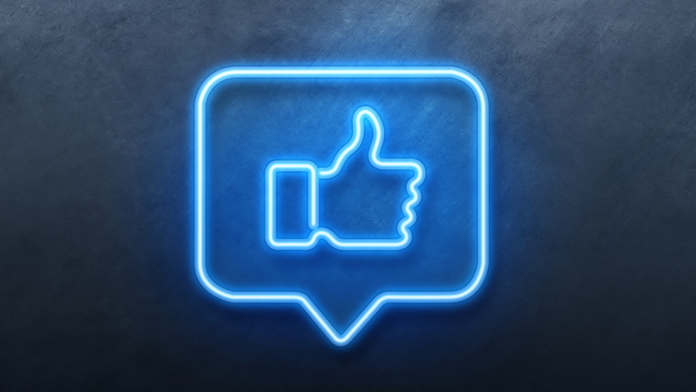 Like,Thumb,Up,Icon,In,Convesation,Neon,Animation.,Light,Glowing
